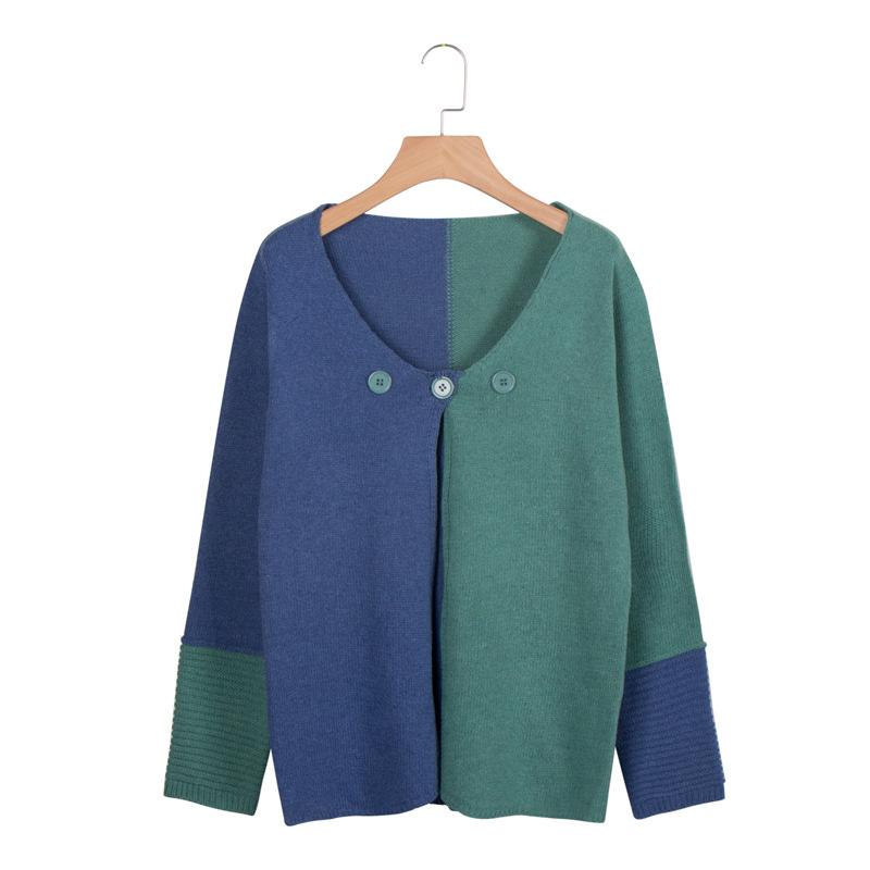 Contrast Color Loose Knit Sweater