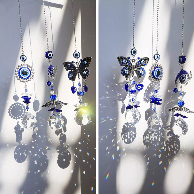 Reganew™ Hanging Crystal Suncatcher Ornament - Turkey Blue Evil Eye