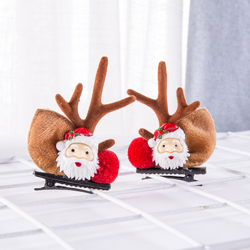 Christmas New Antler Plush Hairpins