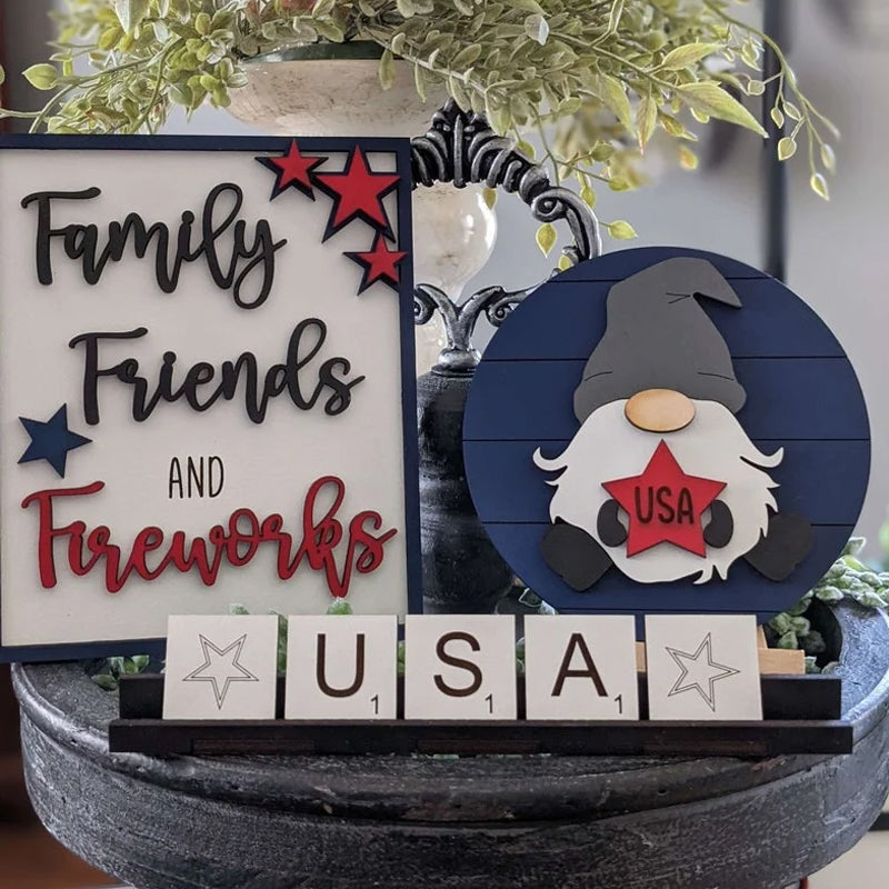 Lifesparking Patriotic Tiered Tray Decor Bundle