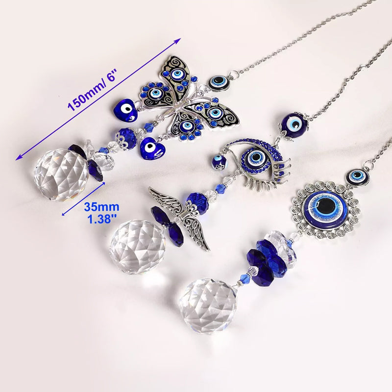 Reganew™ Hanging Crystal Suncatcher Ornament - Turkey Blue Evil Eye