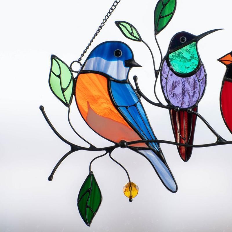 Birds Stained Glass Window Hangings 🎁Mother's Day promotion