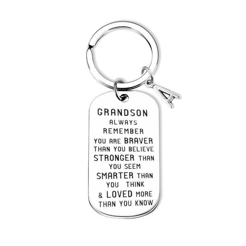 Lifesparking™ To My Grandson Granddaughter Son Daughter Gift Lettering Keychain