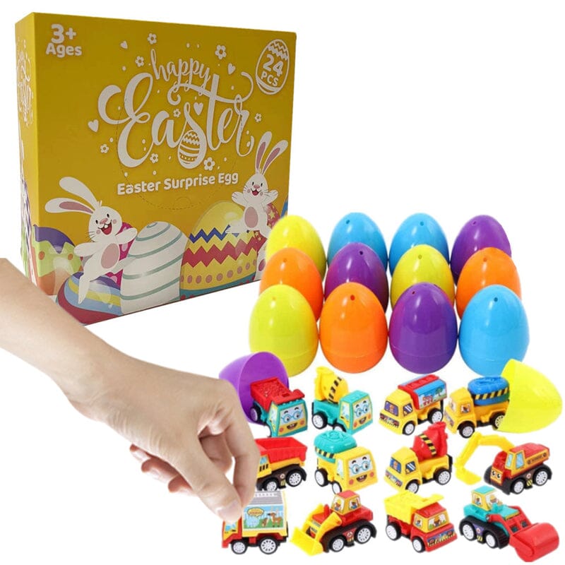 Copy of Easter Eggs Filled With Pull-Back Construction Vehicles