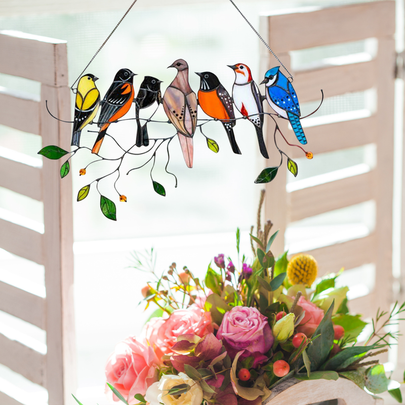 Birds Stained Glass Window Hangings 🎁Mother's Day promotion