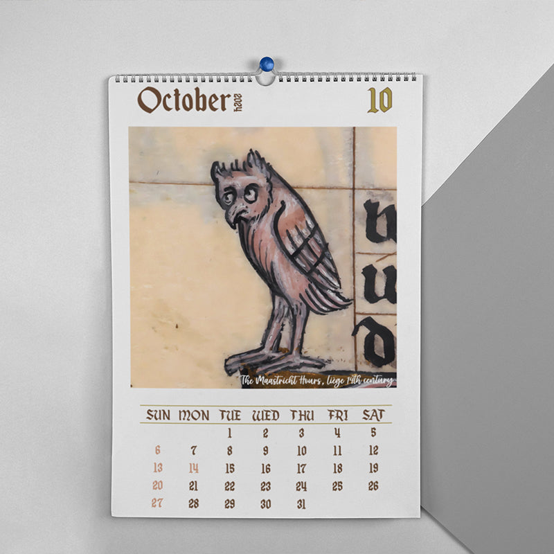 Weird Medieval Owl Calendar 2024 lifesparking