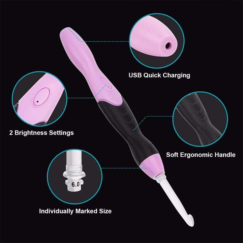 Idearock Lighted Crochet Hooks 9 pieces