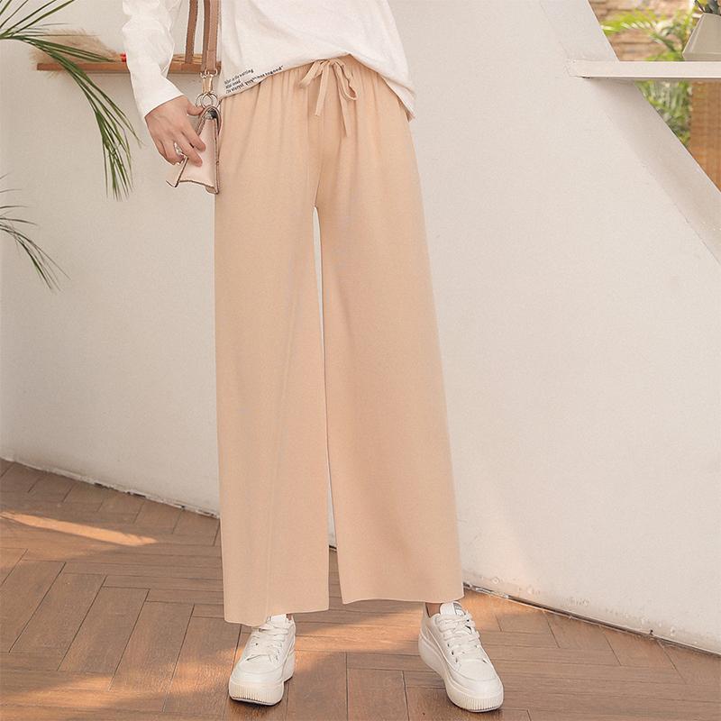 Ladies Ice Silk Wide Leg Pants