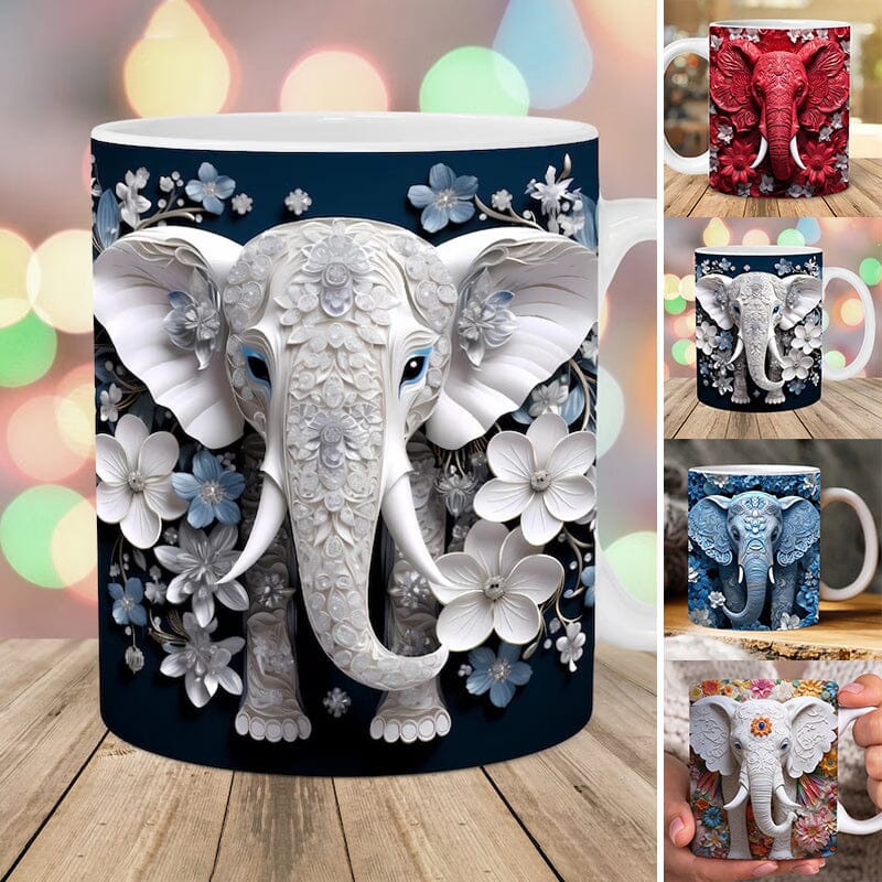 Elephant print mug