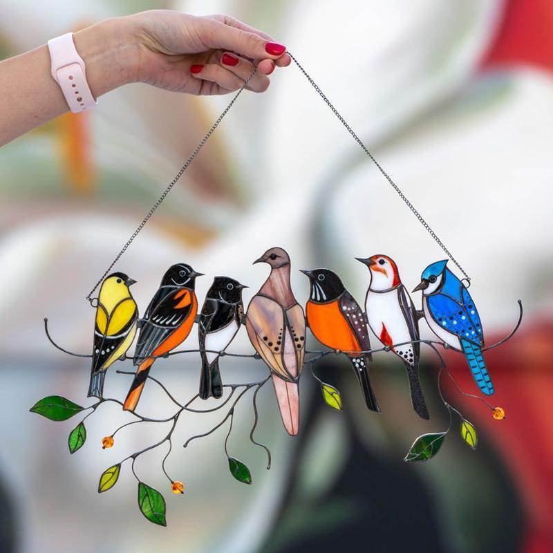 Birds Stained Glass Window Hangings 🎁Mother's Day promotion