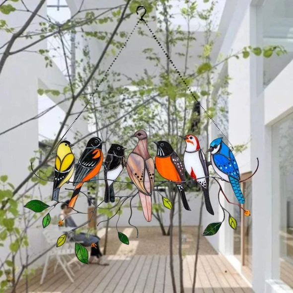 Birds Stained Glass Window Hangings 🎁Mother's Day promotion