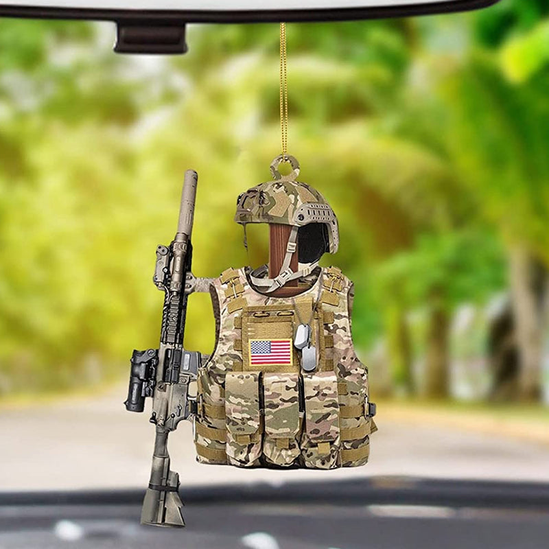 Military Uniform Personalized Flat Acrylic Ornament