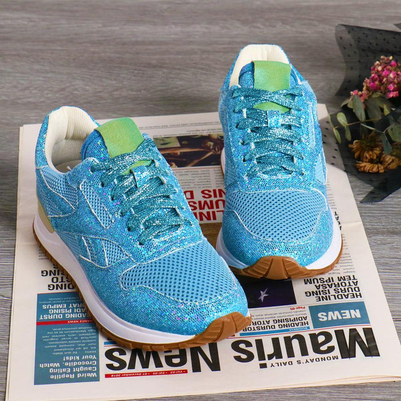 Solid Color Crystal Sparkle Sneakers