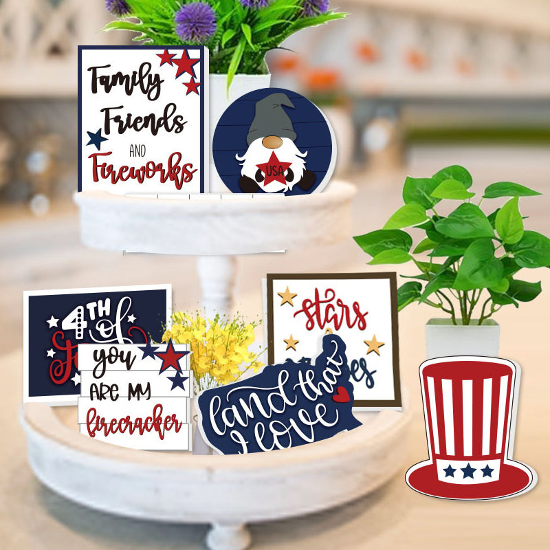 Lifesparking Patriotic Tiered Tray Decor Bundle