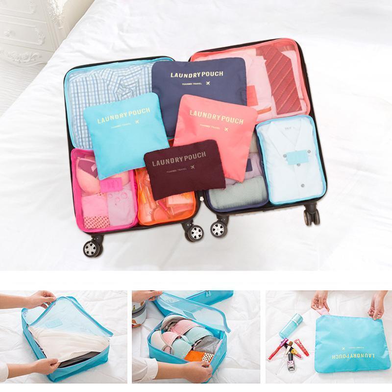 6 Pieces Portable Luggage Packing Cubes