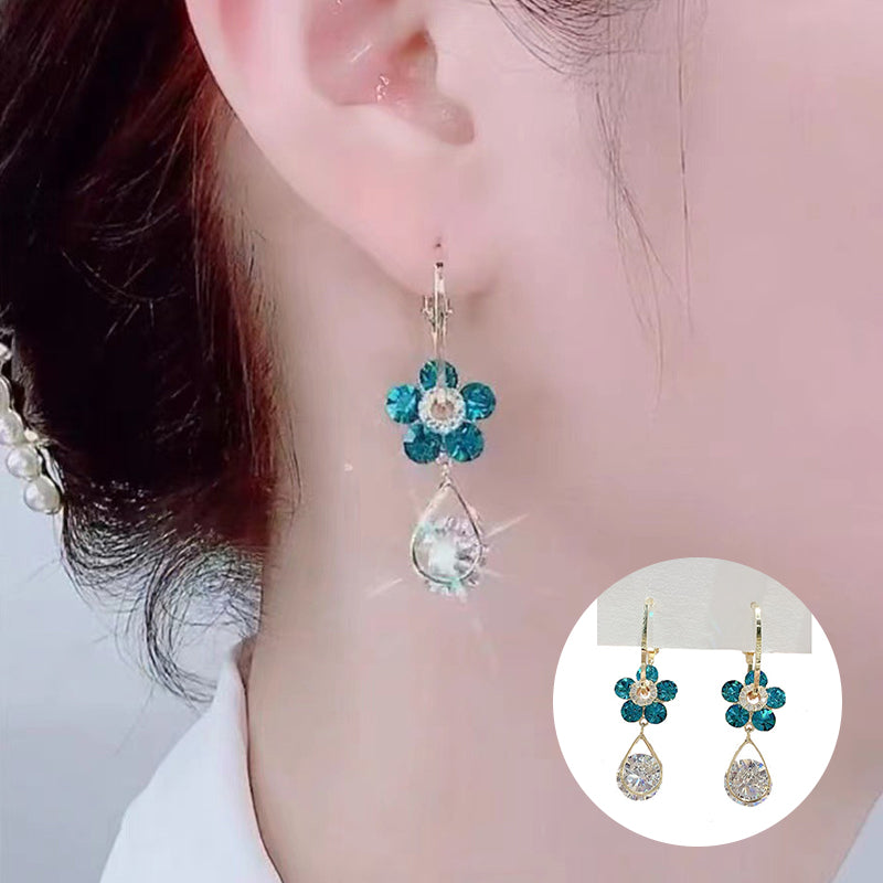 Fashion Flower Crystal Earrings