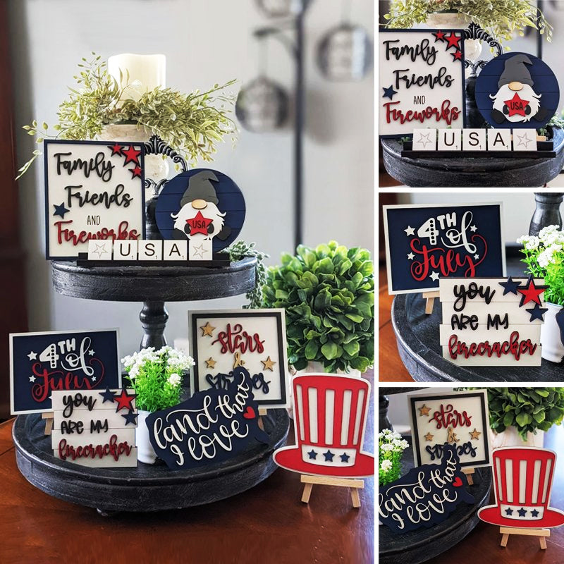 Lifesparking Patriotic Tiered Tray Decor Bundle