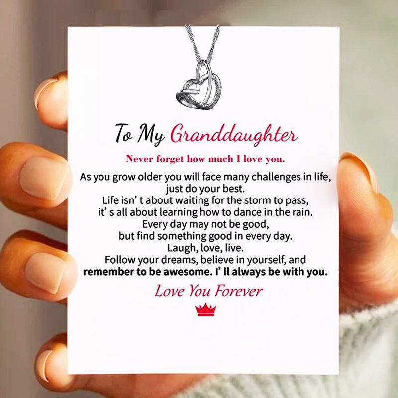 Grandma To Granddaughter Interlocking Heart Necklace