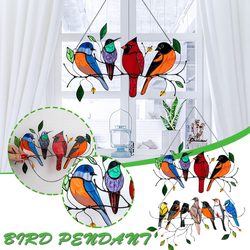 Birds Stained Glass Window Hangings 🎁Mother's Day promotion